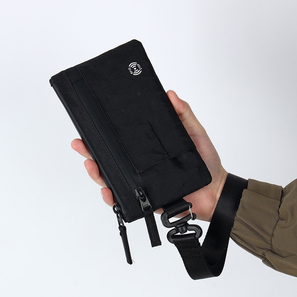 R RFID Card Holder Passport Bag Clutch Bag Mini Zipper Coin Purse Bank Card ID Card Wallet