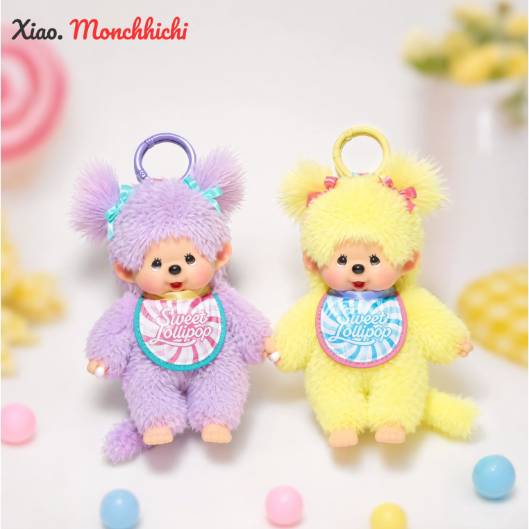 【ขายร้อน  ‍🔥】Monchhichi Sweet Lollipop Keychain - พวงกุญแจมอนชิชิลูกอม