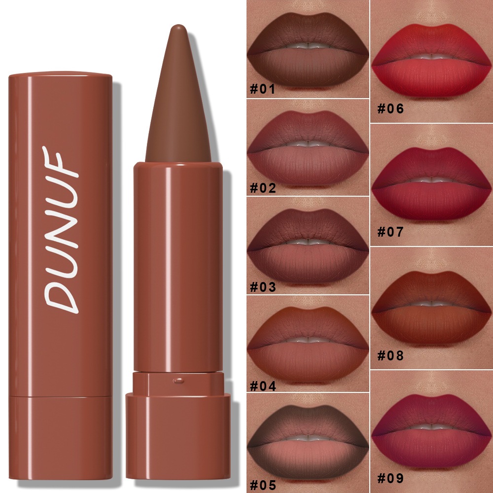 2-in-1 Gradient Lip Liner & ลิปสติก Combo,Matte Longwear กันน้ําดินสอ Cone Tip,Smudge Proof Crayon ส