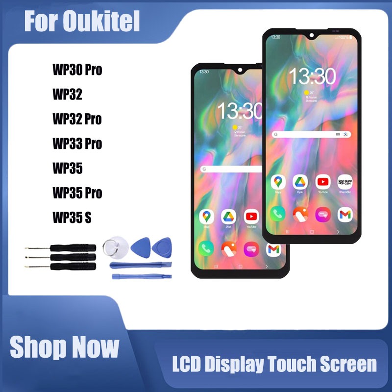 ใช้งานร่วมกับ Oukitel WP30 WP32 WP33 WP35 WP35s Pro จอแสดงผล LCD หน้าจอสัมผัสเปลี่ยน