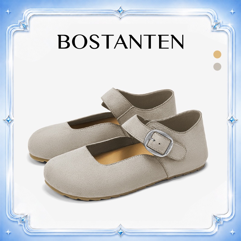 【สินค้าพร้อมส่งจากไทย】BOSTANTEN Tokio Shoes รองเท้ามารีย์ผู้หญิง พื้นหนานุ่มแบบพุดดิ้ง กันลื่น ทนทาน สไตล์มินิมอล แฟชั่น ใส่สบาย ระบายอากาศ