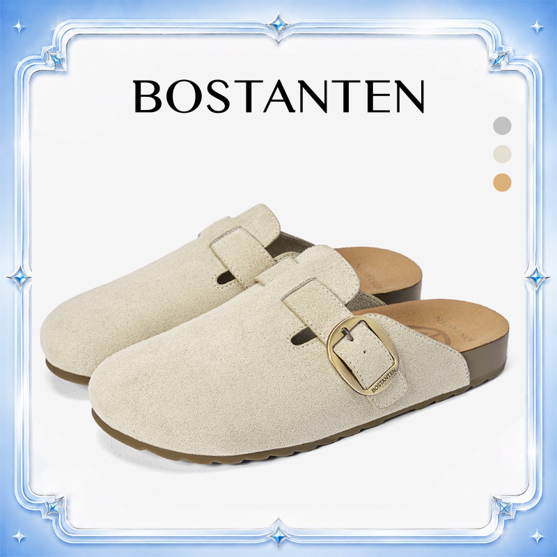 【พร้อมส่งจากไทย】BOSTANTEN รองเท้าสวมหุ้มส้นแฟชั่น รองเท้าหัวโตผู้หญิง น้ำหนักเบาพิเศษ ไม่กัดเท้า สไตล์เกาหลี