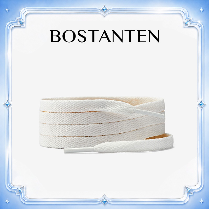BOSTANTEN เชือกรองเท้าขาวดำ สไตล์มินิมอล เรียบเท่ ใช้ได้ทุกเพศ แมทช์สนีกเกอร์ทุกแบบ