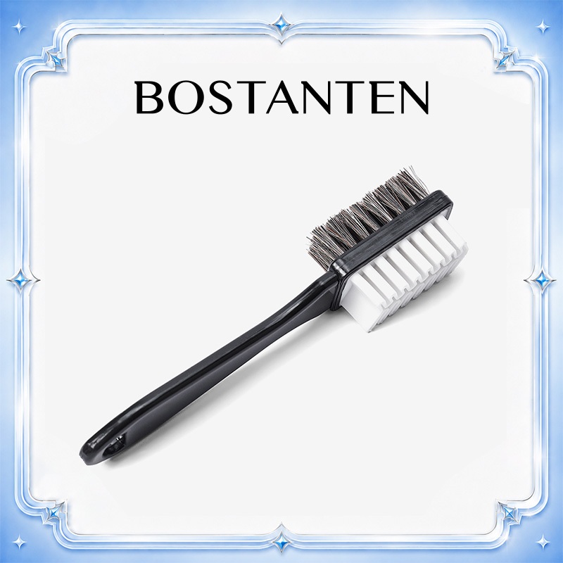 BOSTANTEN แปรงทำความสะอาดรองเท้าสองด้าน ใช้งานได้ทั้งรองเท้าหนังและผ้าใบ ทนทาน มีจับถนัดมือ