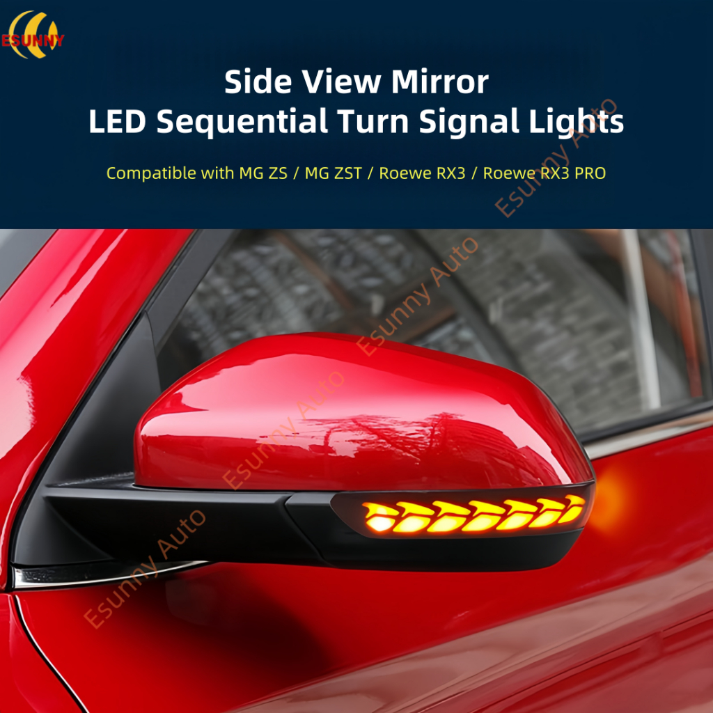 กระจกมองข้าง LED ไฟเลี้ยวลําดับเข้ากันได้กับ MG ZS, ZST, Roewe RX3, RX3 PRO - กระจกมองข้าง, ปีก, กระ