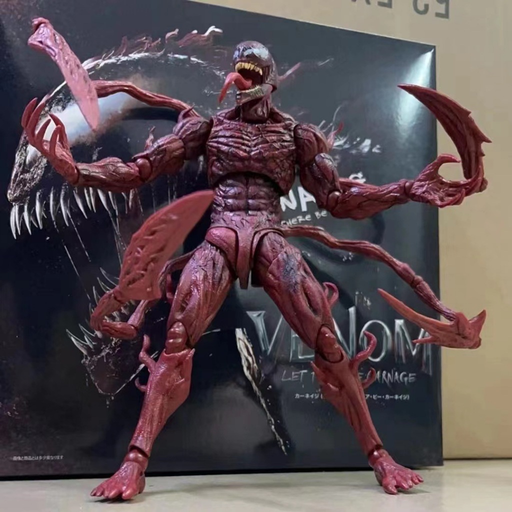 Shf Venom Action Figure ของเล่น Ko Carnage ม้ารูปปั้นสะสมเครื่องประดับตุ๊กตาคริสต์มาสของขวัญเด็ก