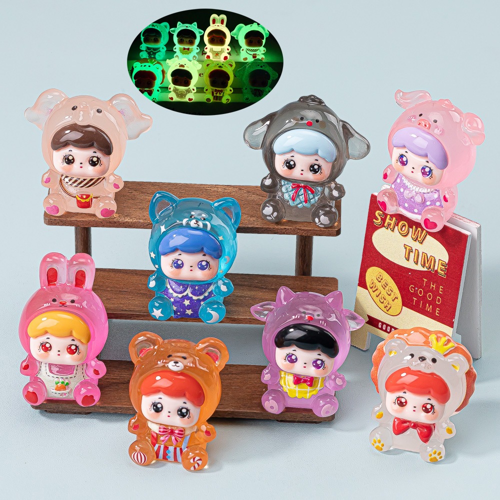 8PCS น่ารัก Hug สัตว์ Baby Bear ไก่ช้างแมว 3D เรซิ่น Charms สําหรับ DIY