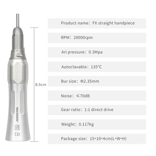 Niceden สไตล์ทันตกรรมความเร็วช้าชุด ตรง Handpiece และ 1:1 Contra Angle Air มอเตอร์ 2/4 หลุมพร้อมลูกปืน