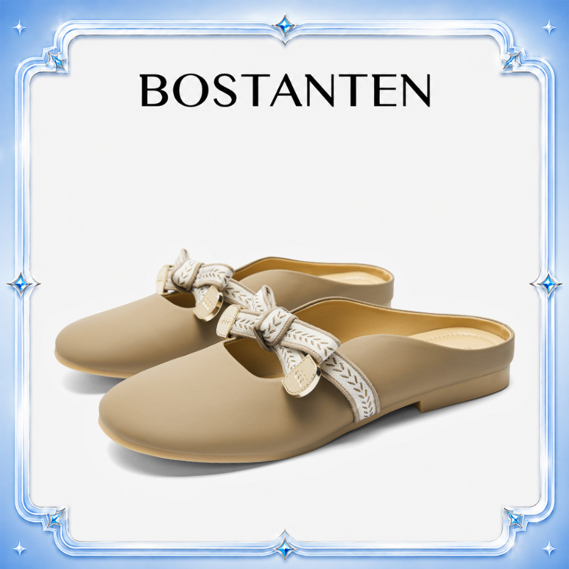 【Q-ไซส์ 36/37】BOSTANTEN รองเท้า Mule ผู้หญิง กันลื่น แมทช์ง่าย