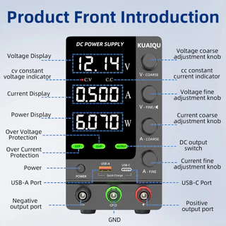 【รับประกันหนึ่งปี】KUAIQU dc power supply สวิตชิ่งเพาเวอร์ซัพพล30V 60V 120V 3A 5A 10A SPS-C3010 สี่ปุ่มปรับ led DC Power Supply