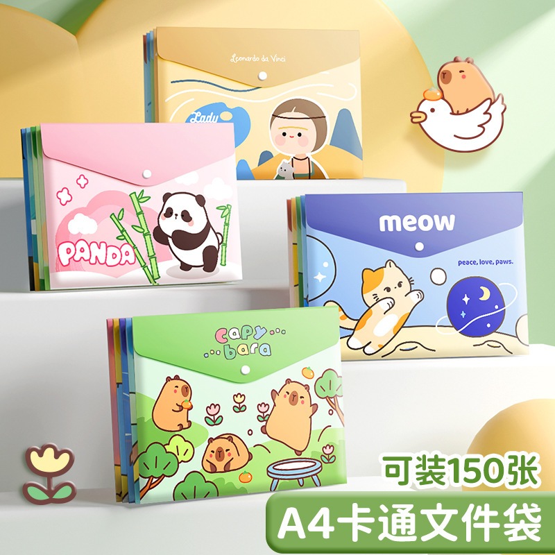 5ชิ้นโฟลเดอร์ไฟล์ทดสอบกระดาษเครื่องเขียนถุงเก็บ ก4 กันน้ํากระเป๋าเอกสารโรงเรียนอุปกรณ์สํานักงาน