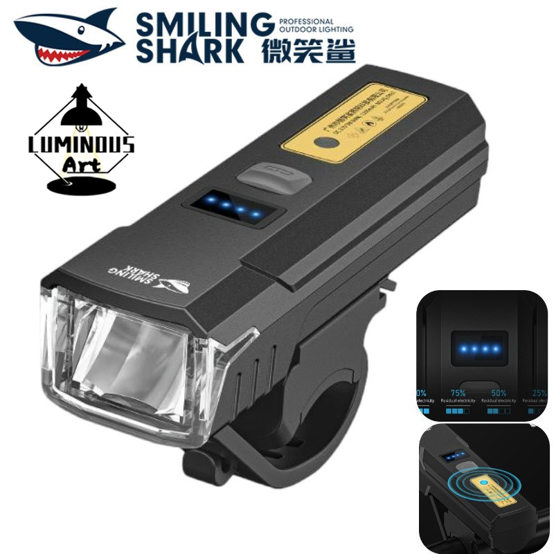จัดส่งรวดเร็วLUMINOUS ART ไฟ LED จักรยาน Super Bright ไฟจักรยาน 5 โหมด Type-c ชาร์จไฟเหนี่ยวนําด้านหน้ากันน้ํานอก Night ขี่จักรยาน QXD43