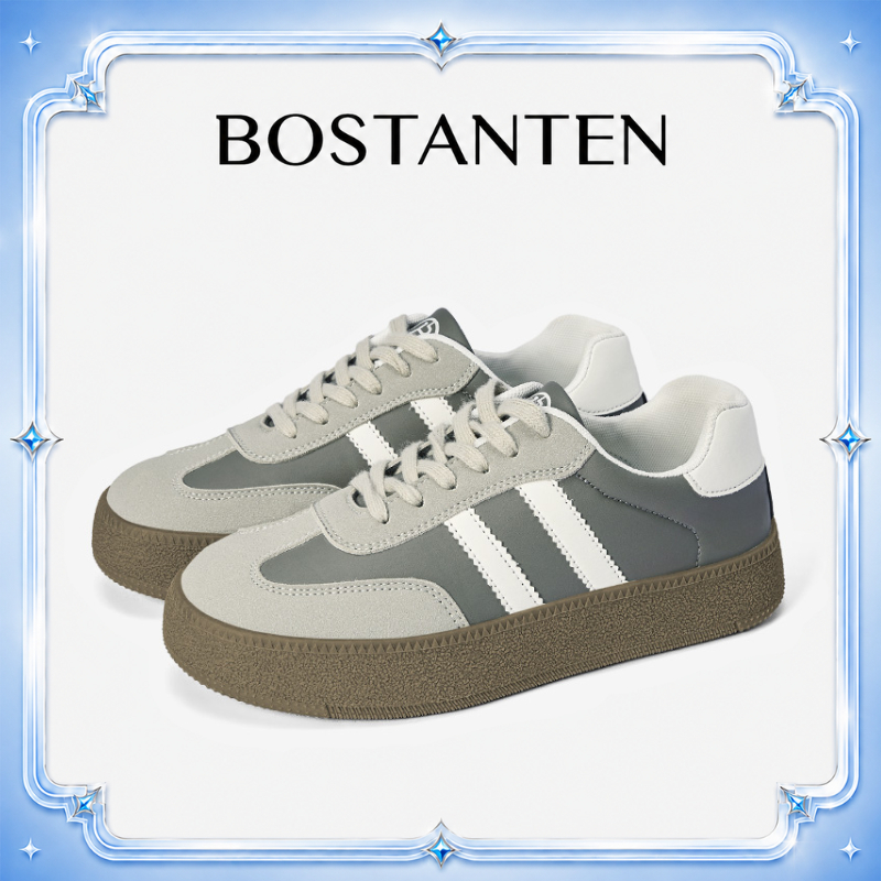 【สินค้าพร้อมส่งจากไทย】BOSTANTEN รองเท้าผ้าใบ GAT สไตล์มินิมอล แพลตฟอร์มเพิ่มความสูง ทรงสวยขาเรียว พื้นนุ่ม ใส่สบาย กันลื่น แมทช์ง่ายทุกลุค ราคาถูก Shopee Lazada