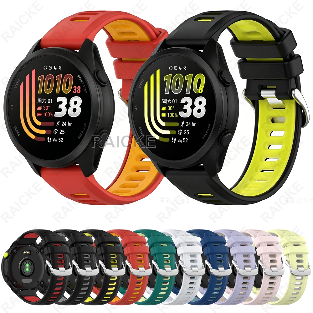 สายรัดยางซิลิโคนสำหรับ Garmin Forerunner 265 music/ Forerunner 255 / 570 47mm / Vivoactive 4 / Venu 3 / Venu 2
