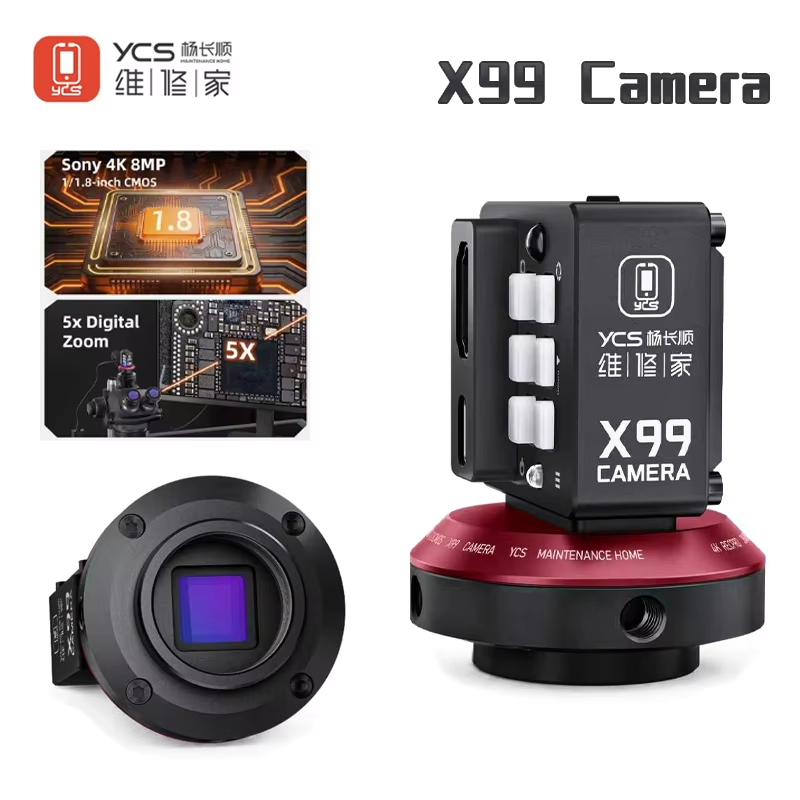 YCS X99 กล้องอุตสาหกรรม 4K พร้อมเอาต์พุต HDMI USB สําหรับกล้องจุลทรรศน์โทรศัพท์มือถือเมนบอร์ด PCB กา