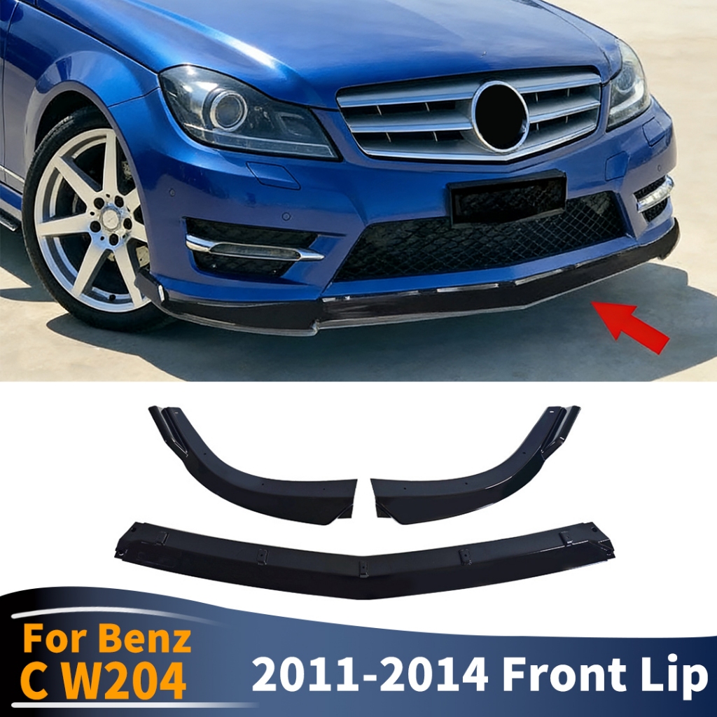 สําหรับ Mercedes Benz C W204 2011 2012 2013 2014 รุ่นกีฬากันชนหน้าสปอยเลอร์ Air Dam Splitter อุปกรณ์