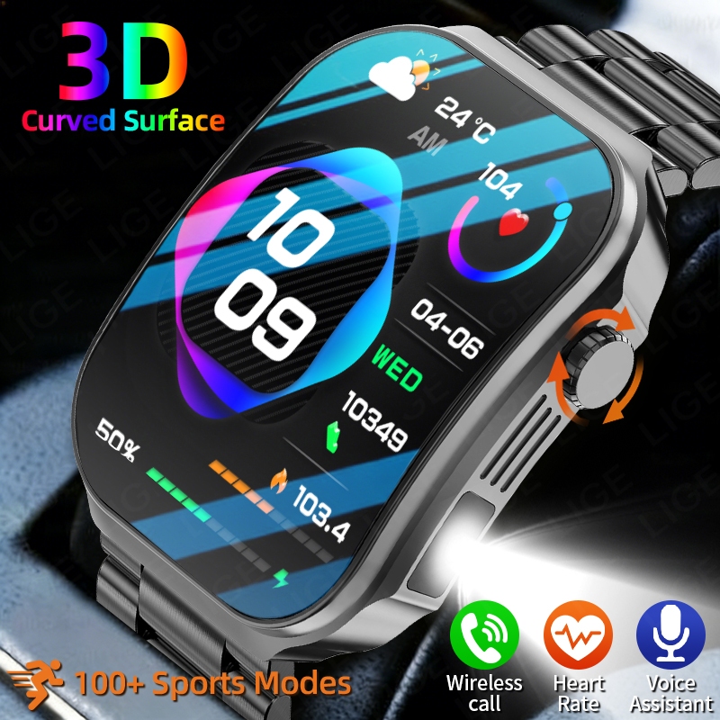 LIGE Smart Watch ไฟ LED Health Monitor สมาร์ทวอทช์กีฬานาฬิกาออกกําลังกาย