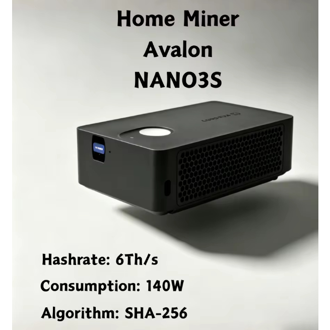 Canaan Avalon Nano3S Home BTC Miner 6TH/s 140W SHA256 Quiet ASIC Miner Home เครื่องทําความร้อน Solo 