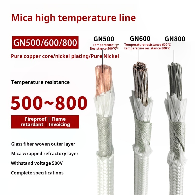 GN500 GN600 GN800 สายอุณหภูมิสูง - สายทนไฟนิกเกิลบริสุทธิ์ชุบนิกเกิล 500℃ 800℃ - เตาอบไฟฟ้าเตาทําควา