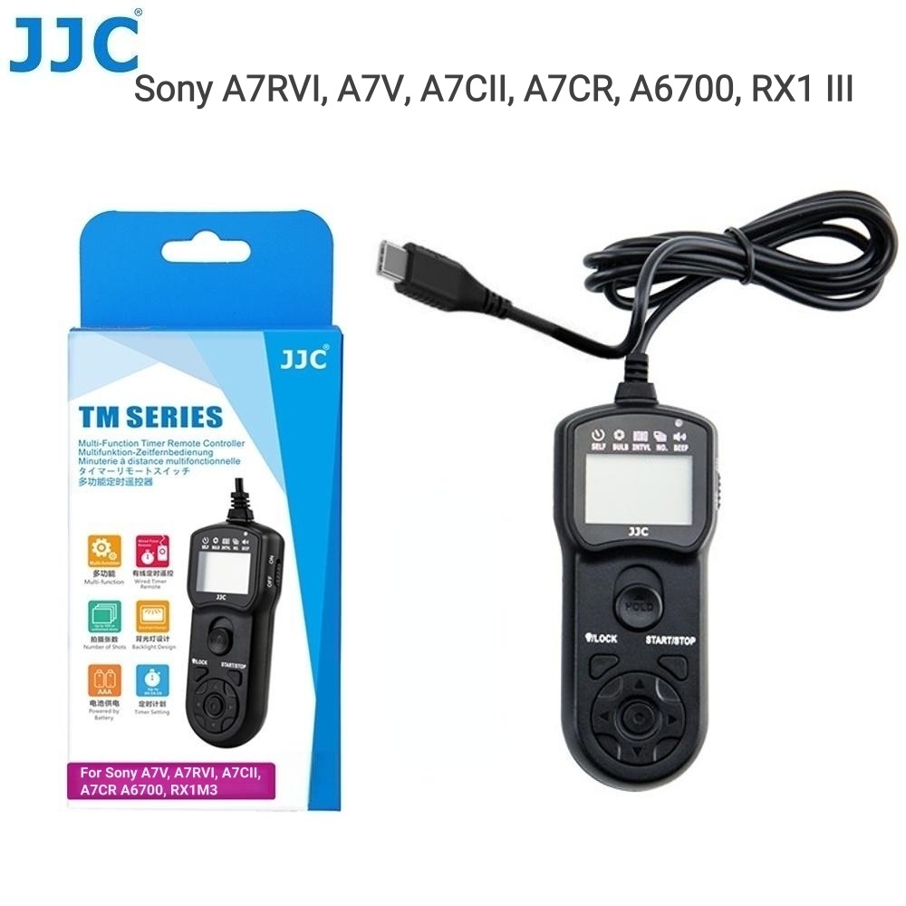 JJC Intervalometer Timer Remote Shutter Release Time Lapse สําหรับ Sony A7R VI A7 V A6700 A7C II A7CR RX1 III A7M5 A7R6 A7C2 RX1M3 แบบไทม์แลปส์ ตั้งเวลาถ่าย รีโมทคอนโทรล