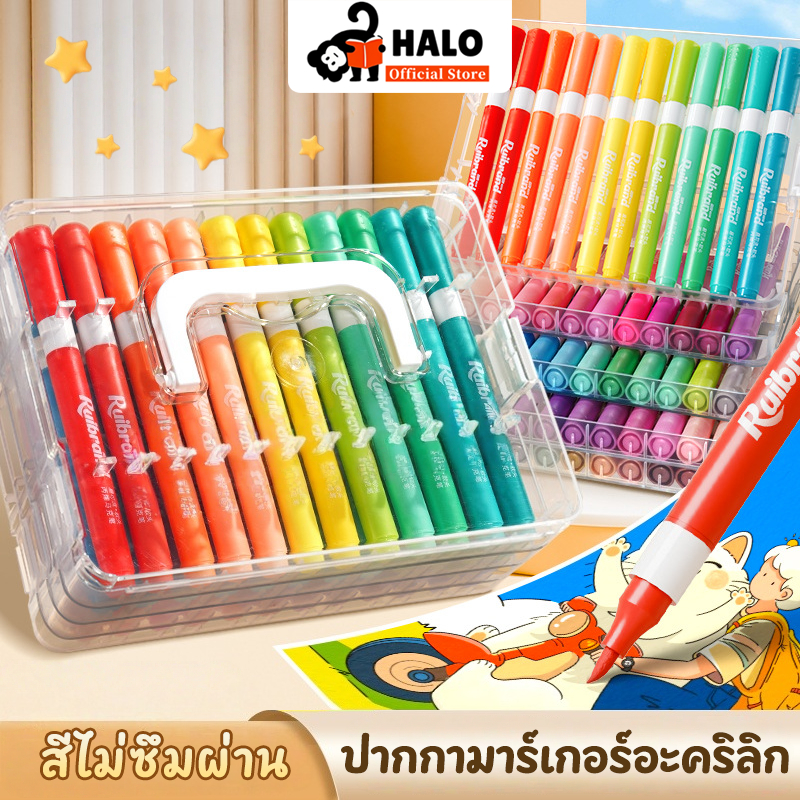 ชุดเครื่องหมายอะคริลิความจุขนาดใหญ่กล่องสี่เหลี่ยมชุดเครื่องหมายสีอะคริลิเครื่องหมายจิตรกรรมอุปกรณ์ศิลปะ