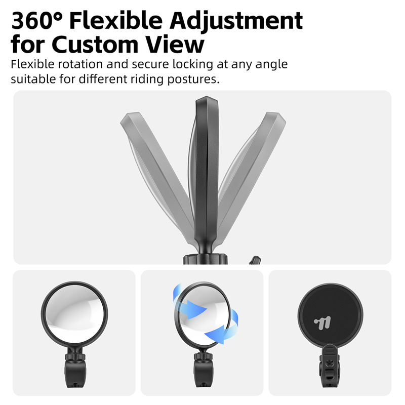 WEST BIKING จักรยานกระจกมองหลังมุมกว้าง HD 360° ปรับ Quick Release Handlebar กระจก MTB จักรยานเสือหมอบขี่จักรยานอุปกรณ์เสริม — صورة 7