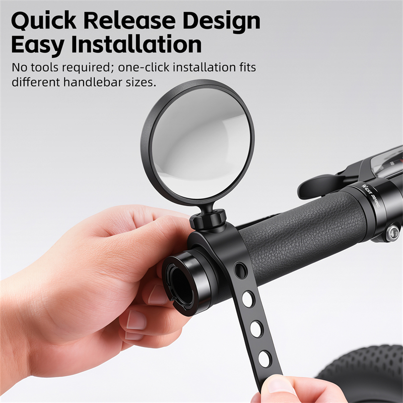 WEST BIKING จักรยานกระจกมองหลังมุมกว้าง HD 360° ปรับ Quick Release Handlebar กระจก MTB จักรยานเสือหมอบขี่จักรยานอุปกรณ์เสริม — صورة 8
