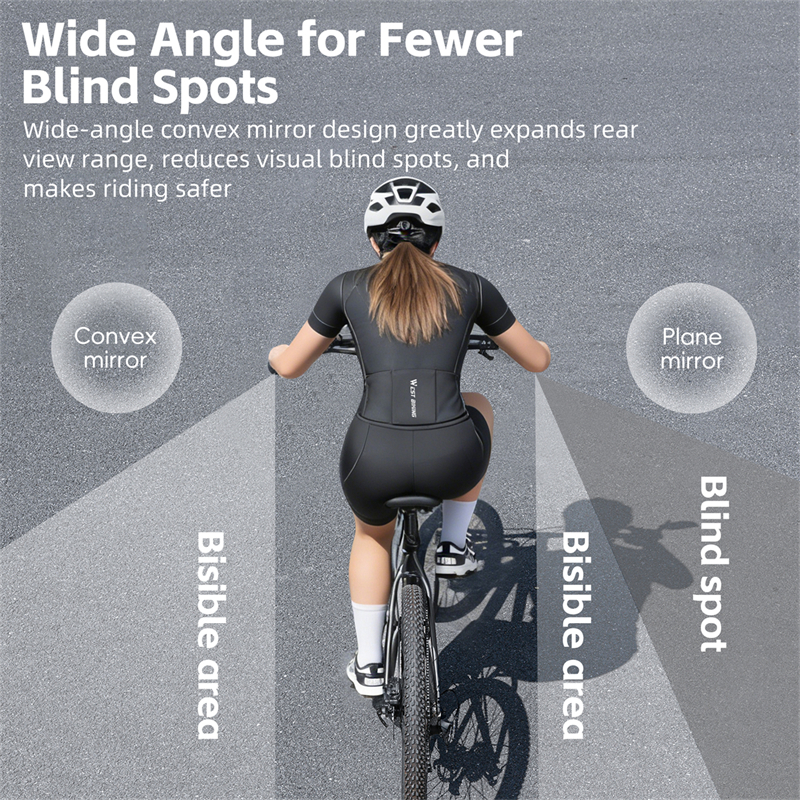 WEST BIKING จักรยานกระจกมองหลังมุมกว้าง HD 360° ปรับ Quick Release Handlebar กระจก MTB จักรยานเสือหมอบขี่จักรยานอุปกรณ์เสริม — صورة 3
