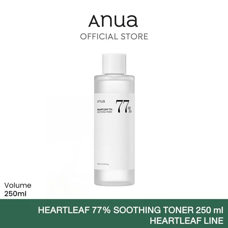 Anua Heartleaf 77 Soothing Toner อานัว โทนเนอร์พี่จุน น้ำตบปลอบประโลมผิว ลดผดผื่น ลดสิว กระชับรูขุมขน ผิวชุ่มชื้น 250ml