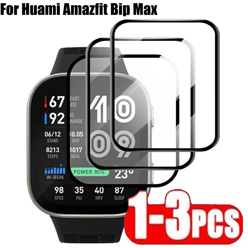 1-3PCS 3D ป้องกันหน้าจอสําหรับ Amazfit Bip Max ฝาครอบสมาร์ท Watchband ฟิล์มป้องกันสําหรับ Huami Amazfit Bip 6 Bip Max ไม่ใช่แก้ว