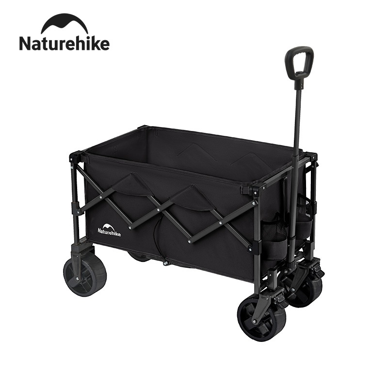 Naturehike พับ Wagon Camping รถเข็นกลางแจ้ง Wagon รถเข็นพับน้ําหนักเบาแบบพกพาขนาดใหญ่ความจุกระเป๋าเดินทาง Handle