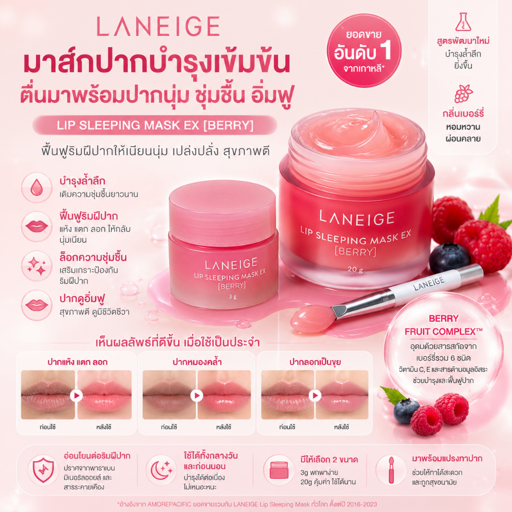 Laneige Lip Sleeping Mask Ex 3g/20g- Korea Lips Treatment Night Moistening Lip Balm Beauty lip Skincare