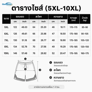 【จัดส่งจากกรุงเทพฯ】5XL-10XL กางเกงขาสั้นผู้ชายไซส์ใหญ่ เอวยางยืดยืดหยุ่นสูง ผ้าตาข่ายระบายอากาศ ไม่รั้งเป้า ใส่สบายคนอ้วน