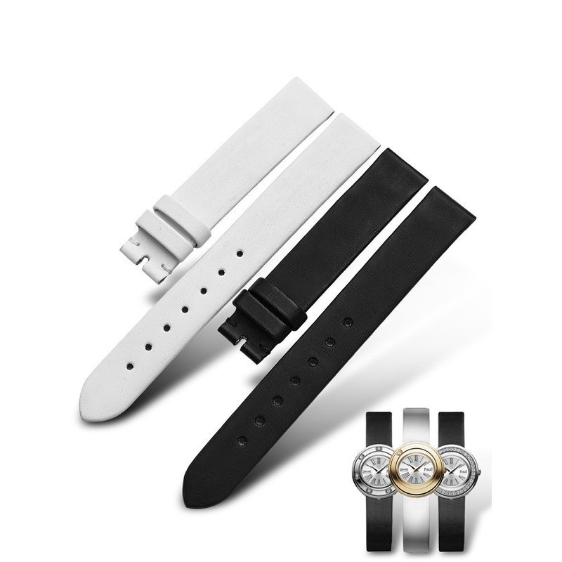 เหมาะสําหรับ Piaget GOA35084 Possession Series Silk Grain สายหนังแท้ Cowhide Watch Chain 14 มม.