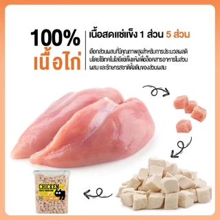 PETLUSCI อกไก่ฟรีซดราย 640กรัม ขนมแมว ขนมหมา 100%ฟู้ดเกรด อกไก่เต๋า ธรรมชาติ ไร้สารกันเสีย ขนมฟรีซดรายแมว สำหรับสัตว์เลี้ยง