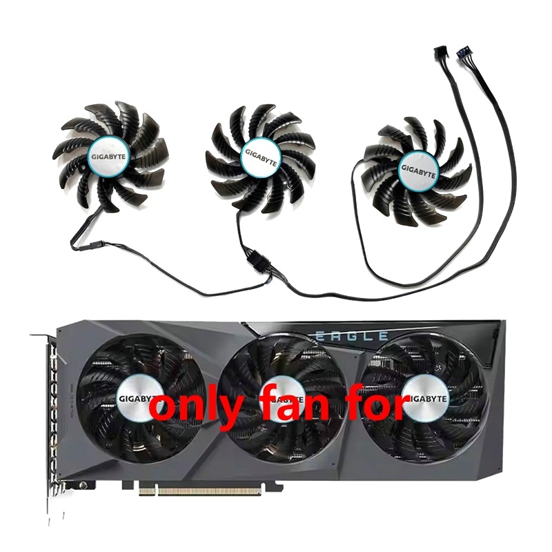 3พัดลม 4PIN 78 มม.PLD08010S12HH RTX 3070 GPU พัดลมเหมาะสําหรับ Gigabyte GeForce RTX 3070 Ti EAGLE OC