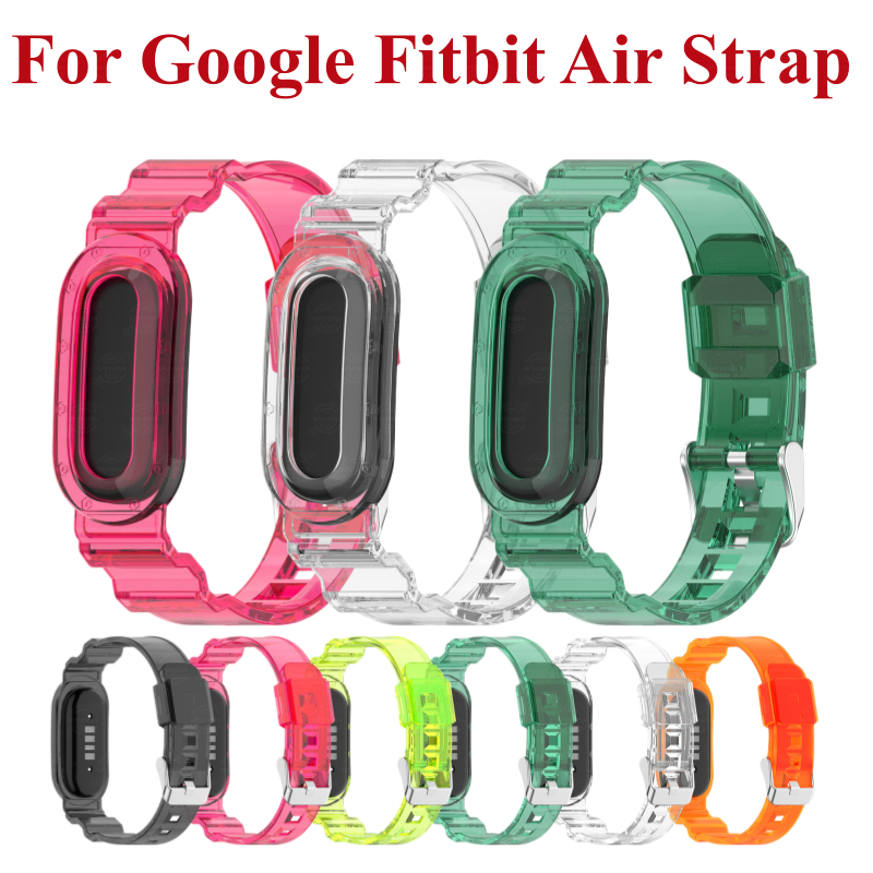 สายซิลิโคนใสสําหรับ Google Fitbit Air สายรัดเปลี่ยน TPU Watchband อุปกรณ์เสริมนาฬิกาอัจฉริยะสําหรับ Google Fitbit Air สายคล้อง