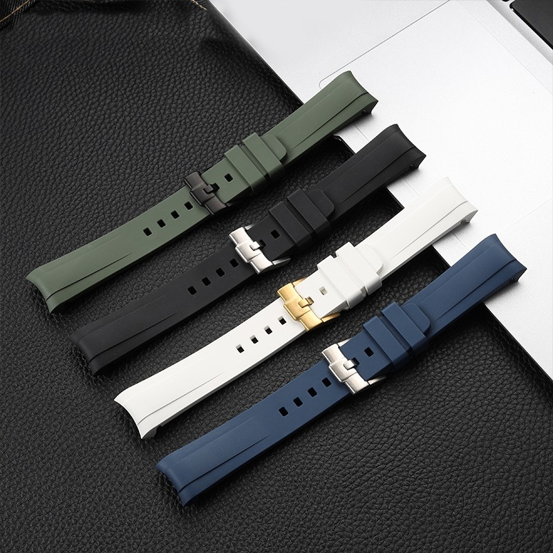 เหมาะสําหรับ TUDOR TUDOR 1958 TUDOR 39MM Dial Ranger ชายโค้งฟลูออรีนยางข้อศอกสายนาฬิกา