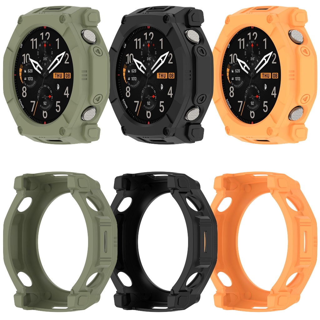 เคสซิลิโคนสําหรับ Amazfit T-Rex Ultra 2 Hollow ทนต่อการสึกหรอป้องกันหน้าจอกรอบเชลล์สําหรับ Amazfit T