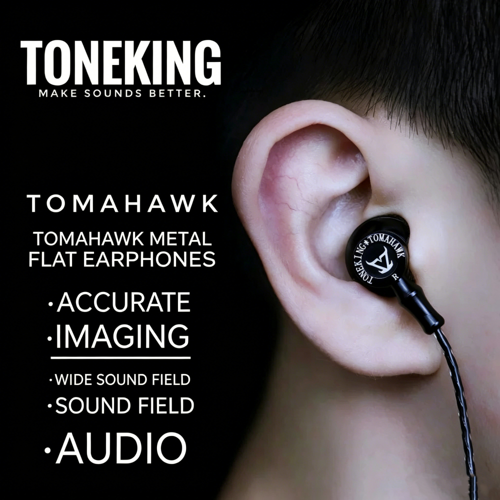 TONEKING Tomahawk HiFi หูฟังหัวแบน 15 มม.แบบไดนามิกหูฟังเบสชุดหูฟังเพลงสําหรับ Audiophile PK MX985/M