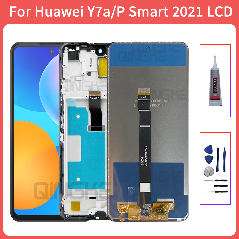 สําหรับHUAWEI Y7AกรอบLCD PPA-LX3 Pสมาร์ท2021จอแสดงผลLCD Touch Screen Digitizer PPA-LX1 PPA-LX2 จอแสด