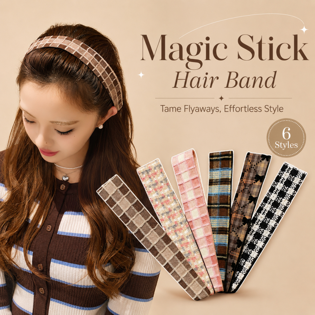 Flyaway Hair Magic Tape Headbands, Hair Tamer Organizer, Elegant Fashion Sweet Side Campus Girls Hair Hoops, Bangs Stickers