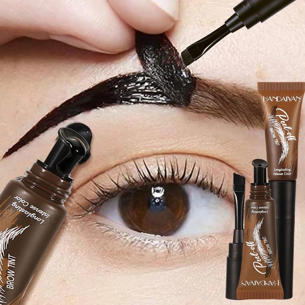 Tear-Off Eyebrow Gel และแปรงรวมยาวนานสีเข้มข้นเหงื่อกึ่งถาวร Peeling Brow Tint Eye แต่งหน้า