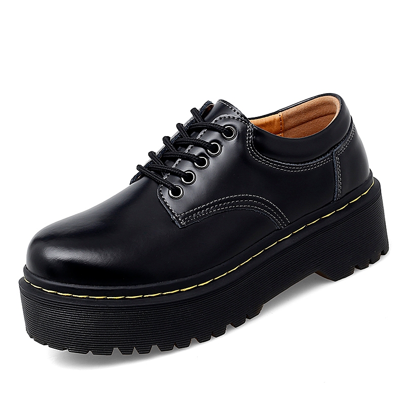 Man Martin 8053 หนัง Low-top ผู้ชายผู้หญิงอังกฤษแฟชั่นสบายๆหนา 5 ซม. Plus ขนาด 35-44 LEWC