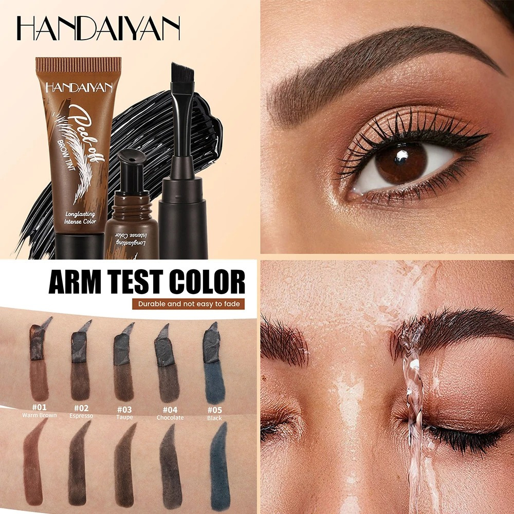 หัวแปรง 5 สี ทินท์เขียนคิ้วลอกออก กันน้ํา ติดทนนาน และรอยเปื้อน ลอกออก คิ้ว โทนสี