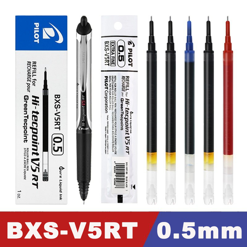 JAPAN Pilot Hi-tecpoint V5RT ปากกาเจลแบบกด, ไส้ปากกาลูกลื่น BXS-V5RT 0.5 มม., ปากกาพิเศษสําหรับการสอ