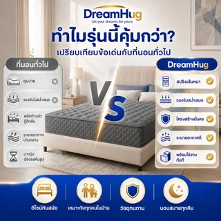 DreamHug ที่นอนสปริง หนา 9/8 นิ้ว รองรับสรีระได้ดีไม่รบกวนคนข้างๆ ขนาด 3.5/4ฟุต 5ฟุต 6ฟุต ลดแรงกดทับ บอกลาอาการปวดหลัง