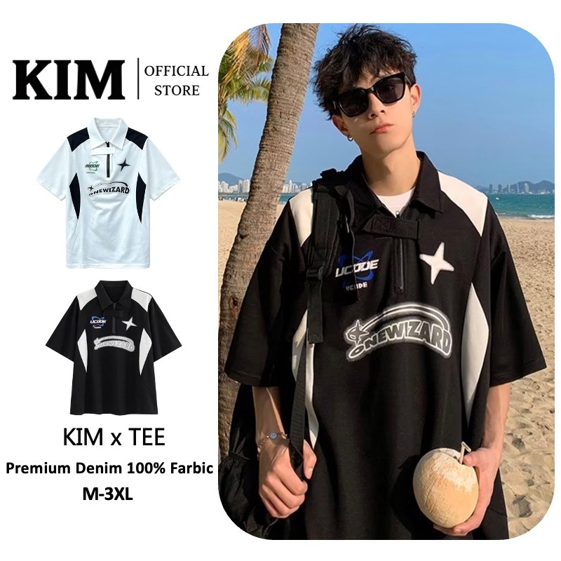 【แบบแห้งเร็ว】เสื้อยืดแขนสั้น คอปกโปโล ทรงหลวม สไตล์ลำลองสำหรับคู่รัก สไตล์เกาหลี สําหรับผู้ชาย