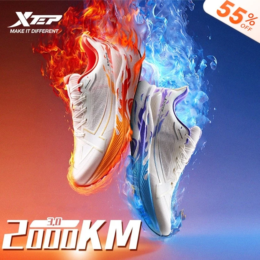 Xtep 2000KM 3.0 สีใหม่ รองเท้าวิ่งผู้ชาย Rebound Cushioning