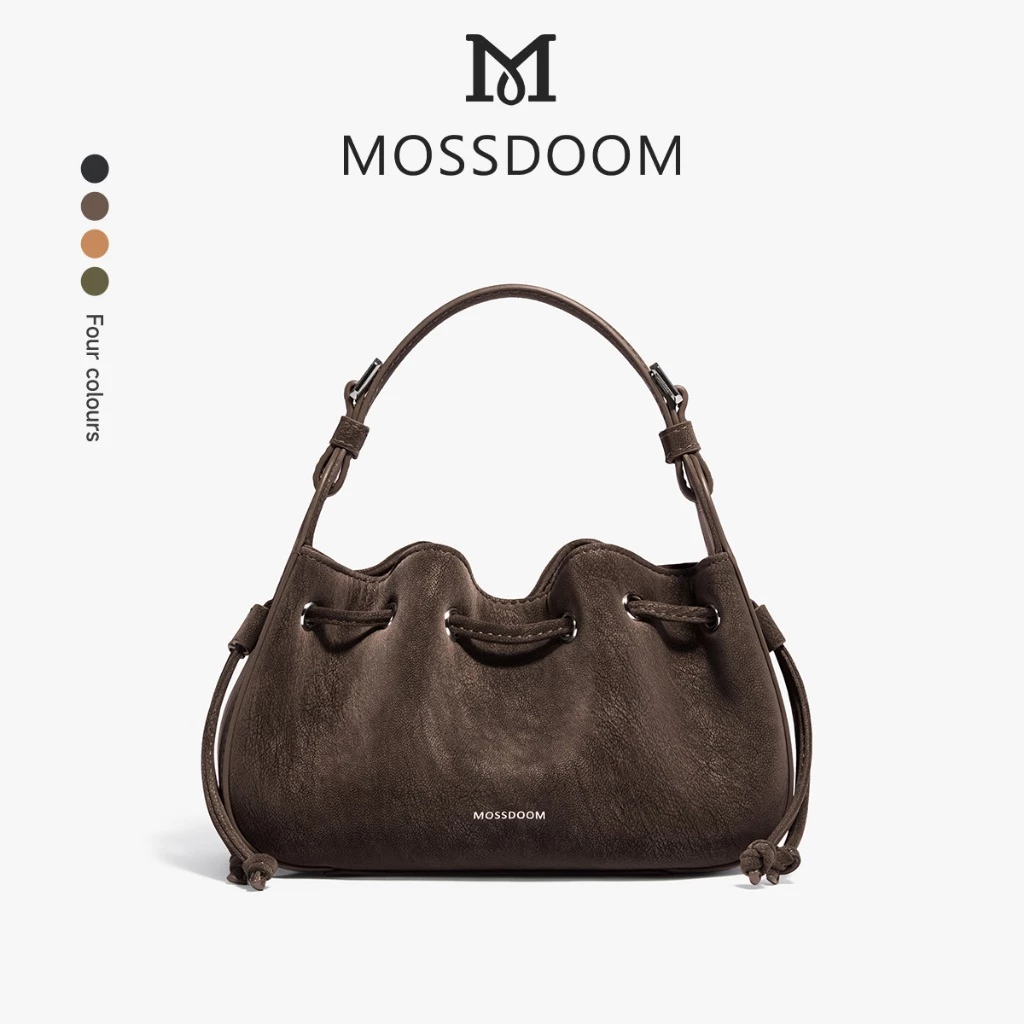 MOSSDOOM The Cloud Tilia Bag กระเป๋าหนังกลับ ทรงขนมจีบ ขนาดกะทัดรัด พร้อมสายยาวสะพายข้าง